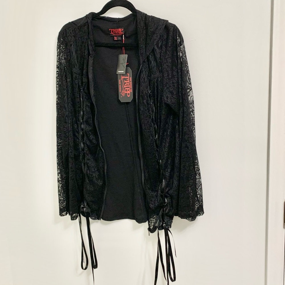 Torrid x Tripp NYC Lace Stretchy Hoodie Jacket - 1X - 14/16 - NEW - Picture 9 of 11